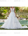 White Wedding Dresses A Line Floor Length Sleeveless Applique V Neck Long Bridal Dresses