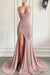 Wine Red Halter Sequins Mermaid Prom Dress with Split