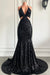 Wine Red Halter Sequins Mermaid Prom Dress with Split