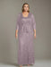 Plus Size 2-Piece Mother of the Bride Dress Set with Square Neck and Floor-Length Sheath