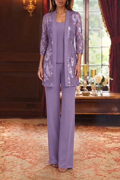 Wisteria three-piece mother of the bride pantsuit
