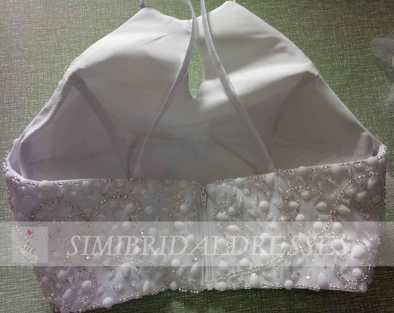 Wonderful Wonderful Two Piece Floor Length Dresses with Beading Cheap Prom Dress for Teens - Prom Dresses