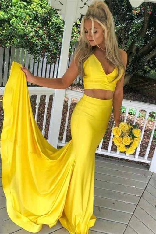 Yellow Mermaid Prom Dress Set of 2