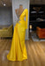 Yellow Mermaid Prom Dress with Long Sleeves