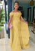 Yellow Off-The-Shoulder Mermaid Chiffon Wedding Guest Dresses Long with Appliques - Prom Dresses
