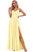 Spaghetti Strap V-Neck Chiffon Bridesmaid Dress with Slit