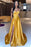 Yellow Sweetheart Mermaid Beading Prom Dress with Split