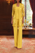Yellow three-piece mother of the bride pantsuit