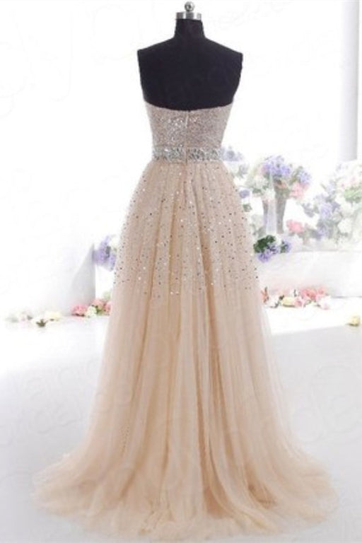 Long Sweetheart Sequins Prom Dress