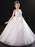 White Flower Girl Dresses Jewel Neck Sleeveless Floor-Length Tulle Princess Dress Pleated Kids Party Dresses