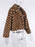 Faux Fur Coats For Women Khaki Long Sleeves Plaid Pattern Stretch Overcoat