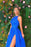 Sleeveless Prom Dress With Split - Royal Blue
