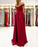 Off-Shoulder Burgundy Prom Dress With Slit