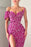 One-Shoulder Sweetheart Mermaid Prom Dress With Split in Purple