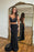 Black Mermaid Two-Piece Prom Gown with Delicate Beading