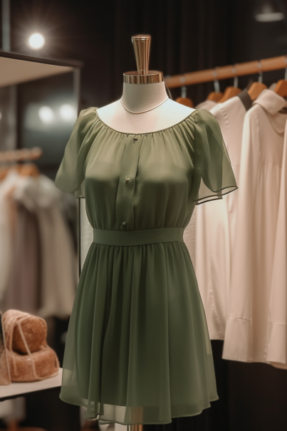 Elegant Dark Green Jewel Bridesmaid Dress with Flowy Chiffon Sleeves