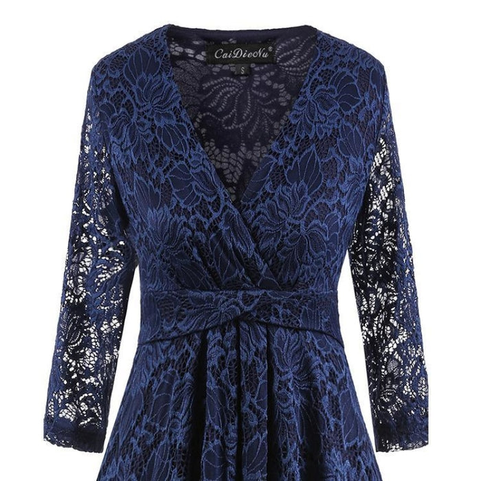 A| Bridelily Burgundy Half Sleeve Women Street Lace Dress - lace dresses