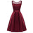 A| Bridelily Burgundy Knee-Length Womens Lace Dress - Wine Red / S - lace dresses