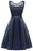 A| Bridelily Burgundy Knee-Length Womens Lace Dress - Navy Blue / S - lace dresses