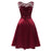 A| Bridelily Burgundy Knee-Length Womens Lace Dress - lace dresses