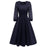 A| Bridelily Burgundy A-line Half Sleeve Lace Dress - Navy Blue / S - lace dresses
