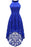 A| Bridelily Casual 1950s High Low Lace Dresses - S / Royal Blue - lace dresses