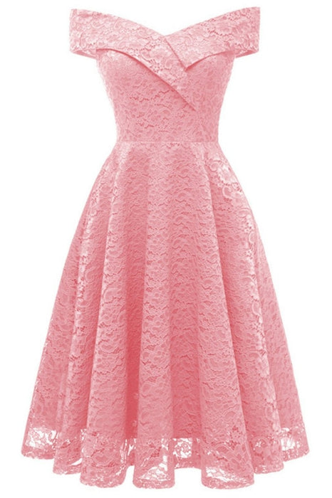 A| Bridelily Cute Lace Dress Wedding Party Formal Dress - lace dresses
