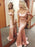 A| Bridelily High Neck Long Sleeves Beading Two Piece Dresses - Prom Dresses