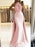 A| Bridelily Mermaid Sleeveless Halter Sweep Train Lace Satin Dresses - Prom Dresses