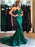 A| Bridelily Mermaid Sleeveless V-Neck Court Train Satin Dresses - Prom Dresses