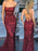 A| Bridelily Mermaid Spaghetti Strap Sweep/Brush Train Sequins Dresses - Prom Dresses