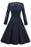 A| Bridelily Navy Blue Long Sleeve Round Neck Lace Dress - Blue / S - lace dresses