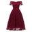 A| Bridelily New A-line Women Lace Street Dress - S / Wine Red - lace dresses