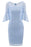 A| Bridelily New Sky Blue Half Sleeve Lace Dress - Water Blue / S - lace dresses
