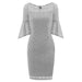 A| Bridelily New Sky Blue Half Sleeve Lace Dress - Gray / S - lace dresses