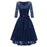 A| Bridelily New Solid Lace Round Neck Street Dress - Navy / S - lace dresses