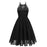 A| Bridelily Pink Patchwork Condole Belt Lace Cut Out Round Neck Sweet Lace Dress - Black / S - lace dresses