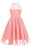 A| Bridelily Pink Patchwork Condole Belt Lace Cut Out Round Neck Sweet Lace Dress - Pink / S - lace dresses