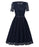 A| Bridelily Purple Short Sleeve Knee-length Street Dress - Blue / S - lace dresses