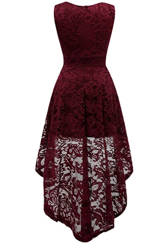 Lace Cocktail Dress Short Front Formal Dress