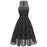 A| Bridelily Women Round Neck Chiffon Lace Dress - Black / S - lace dresses