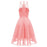 A| Bridelily Women Round Neck Chiffon Lace Dress - lace dresses