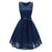 A| Bridelily Womens 1940s Street Rockabilly Ball Gown Flared Dress - Navy / S - lace dresses
