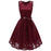 A| Bridelily Womens 1940s Street Rockabilly Ball Gown Flared Dress - Burgundy / S - lace dresses