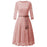 A| Bridelily Womens 3/4 Sleeve Flare Floral Lace Swing Party Bridesmaid Dress - S / Pink - lace dresses