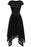 A| Bridelily Womens Floral Lace Cap Sleeve Handkerchief Hem Cocktail Party Swing Dress - S / Black - lace dresses
