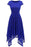 A| Bridelily Womens Floral Lace Cap Sleeve Handkerchief Hem Cocktail Party Swing Dress - S / Navy Blue - lace dresses