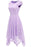 A| Bridelily Womens Floral Lace Cap Sleeve Handkerchief Hem Cocktail Party Swing Dress - S / Purple - lace dresses