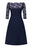 A| Bridelily Womens Street Floral Lace Boat Neck Cocktail Formal Swing Dress - lace dresses