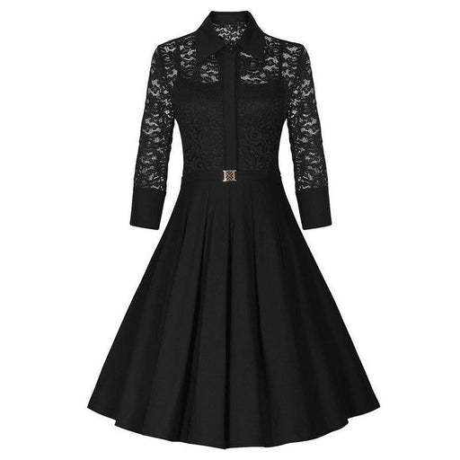 A| Bridelily Womens V-Line Dress Medium Bright Blue - S / Black - lace dresses